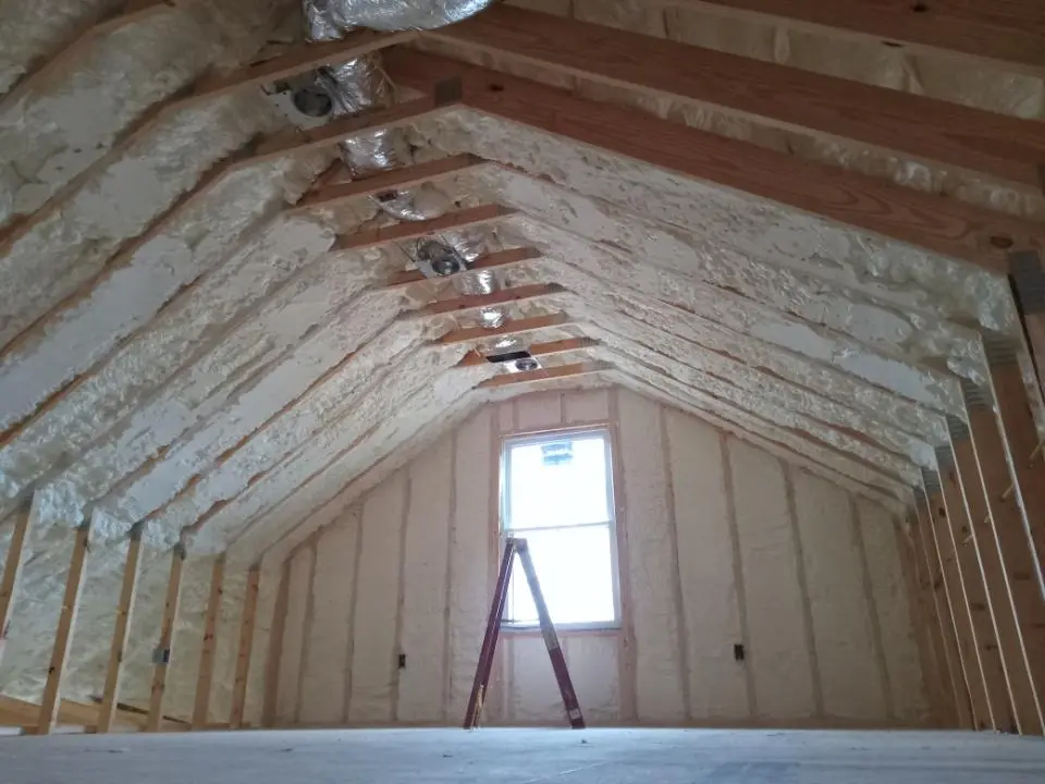 Spray foam roofing application for Crawl Space Insulation project in Murrysville